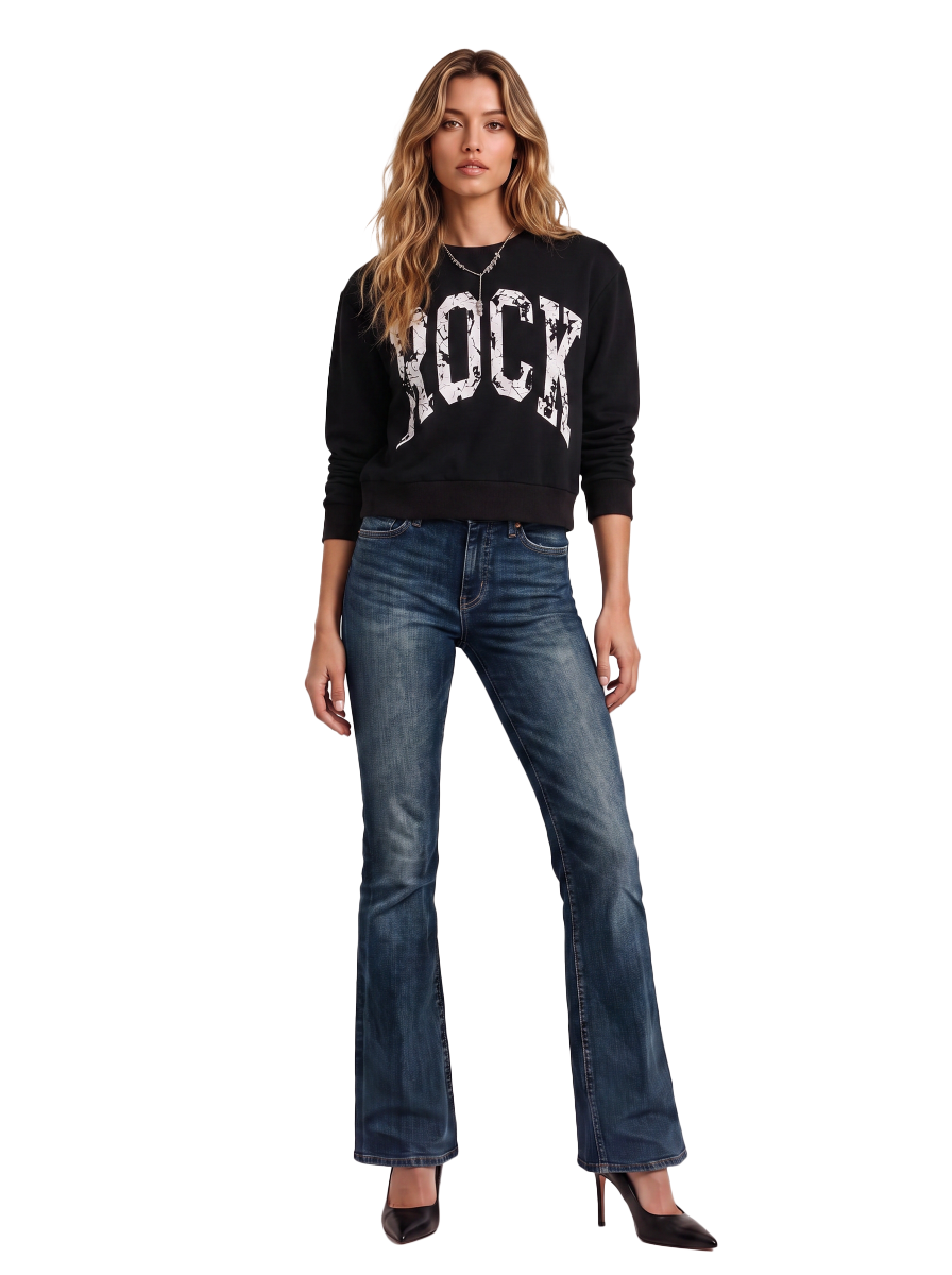 Distressed Rock Graphic Sweatshirt