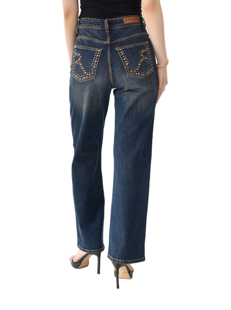 Stella Gold Stitch Relaxed Straight Jean
