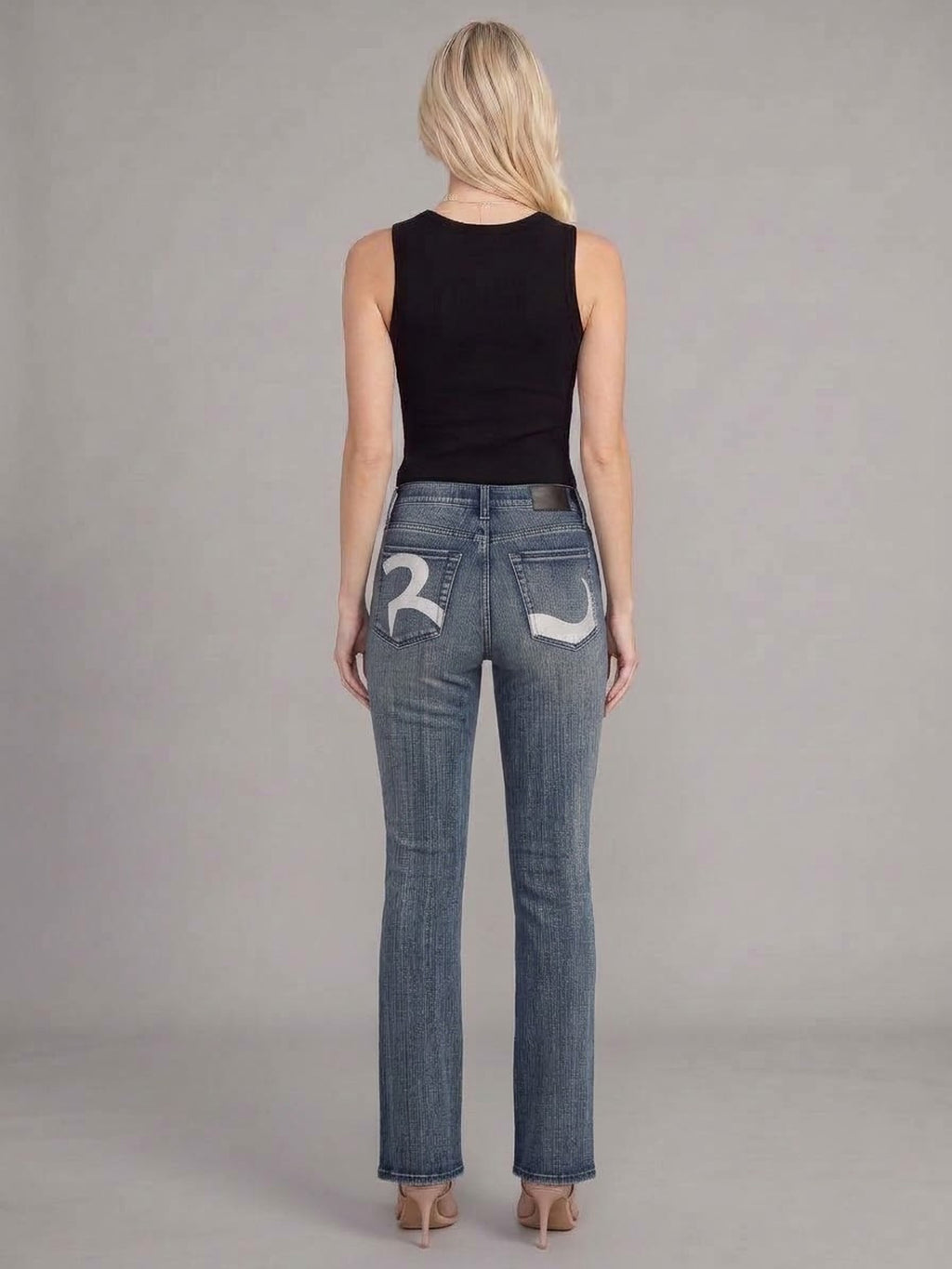 Fever White Logo Pocket Bootcut Jean