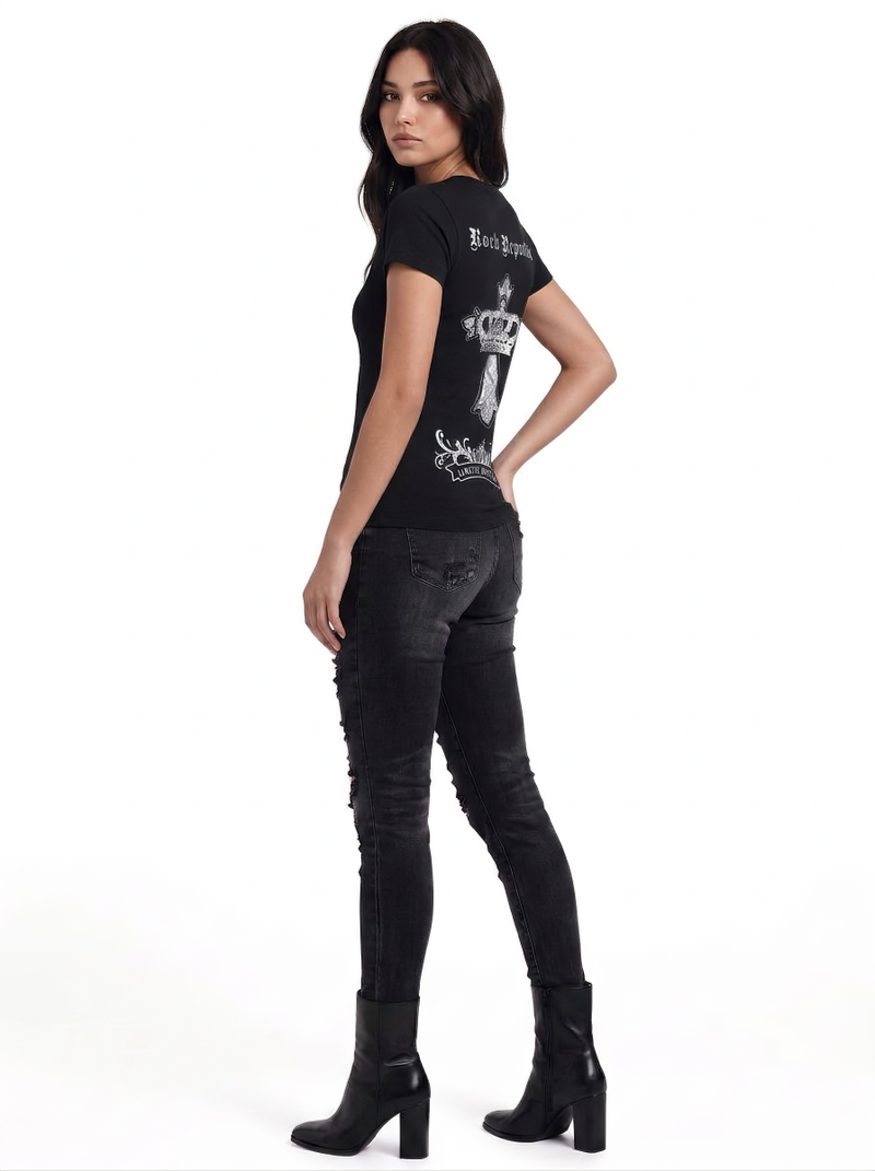 Ornate Cross Fitted T-Shirt