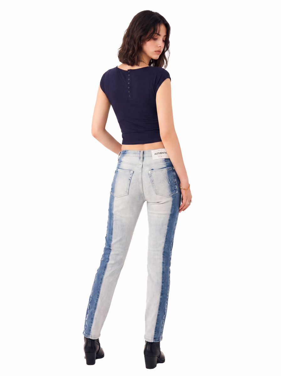 Side Tie Asymmetric Hem Crop Top