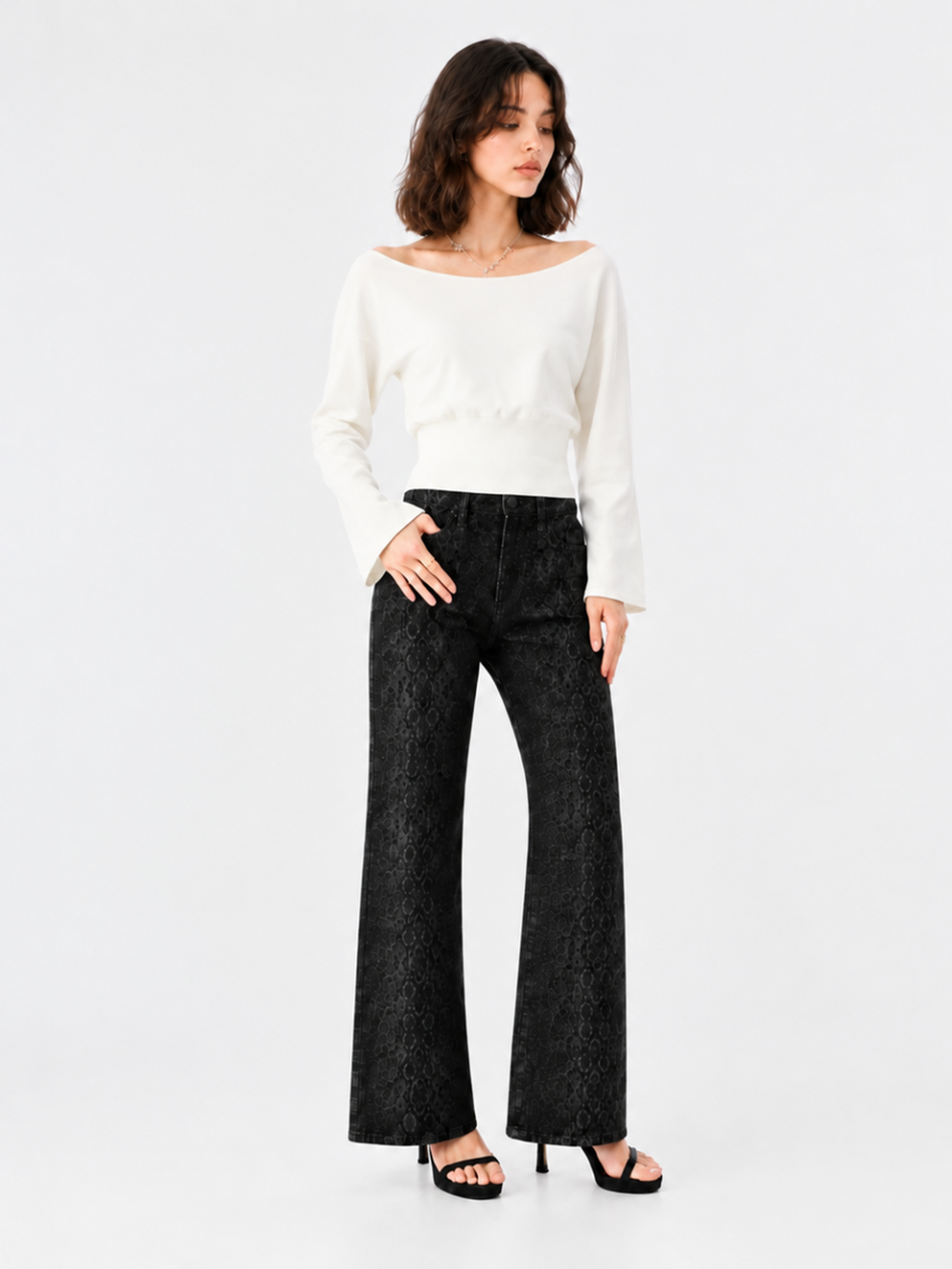 Draped Neck Knit Top