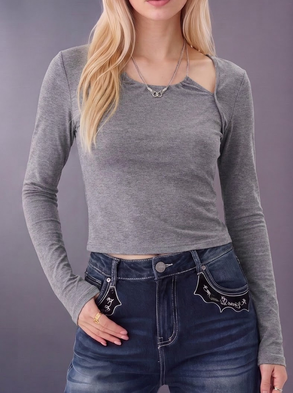 Asymmetric Wrap Fitted Top