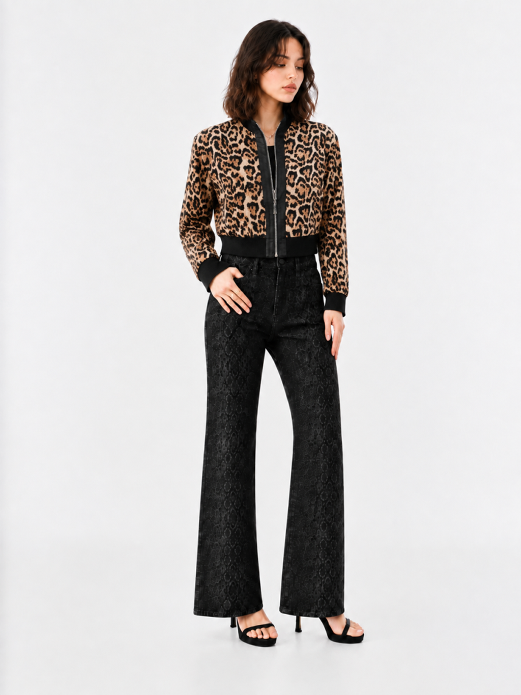Leopard Print Bomber Jacket