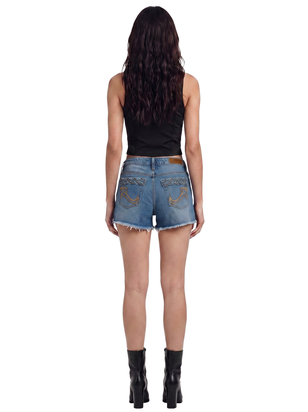 Gold R Denim Shorts