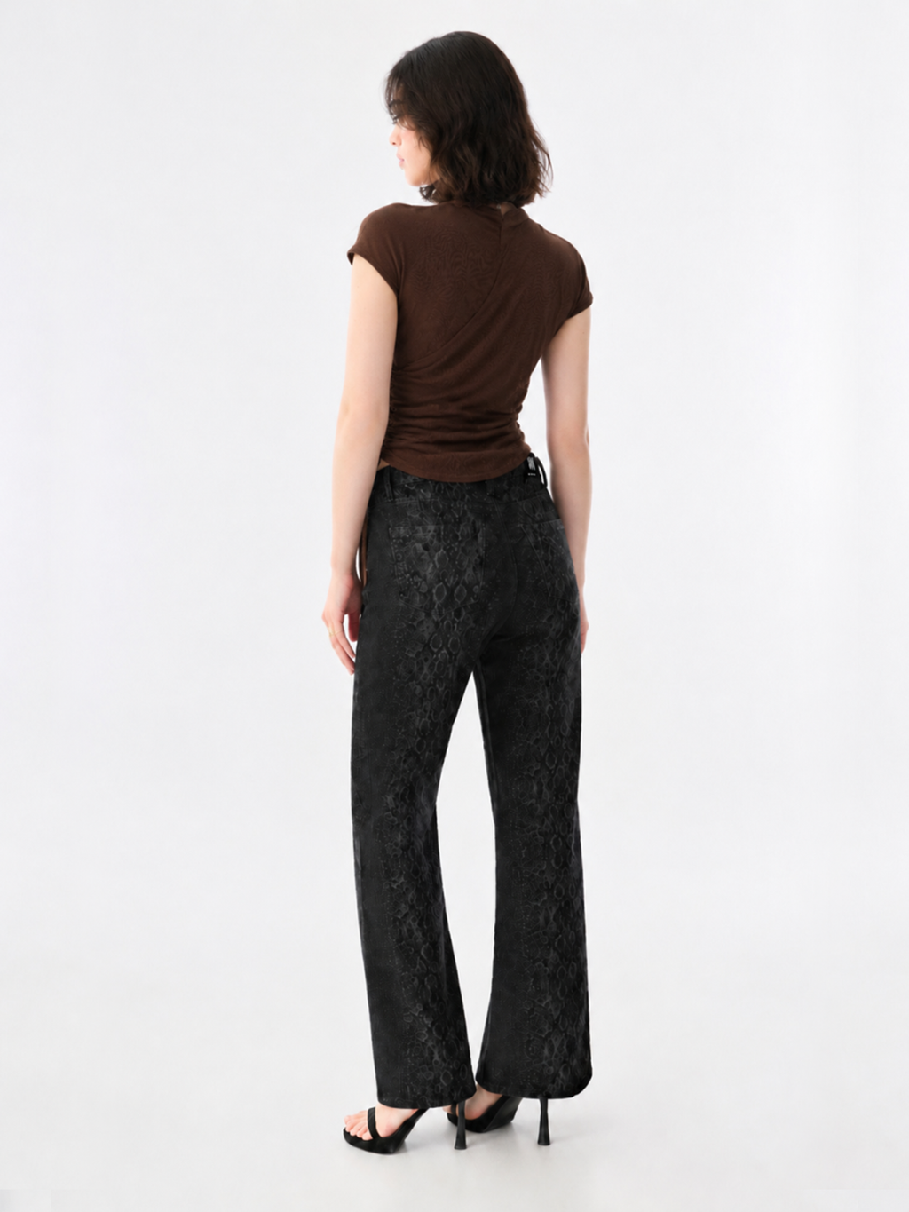 Ruched Drawstring Wrap Top