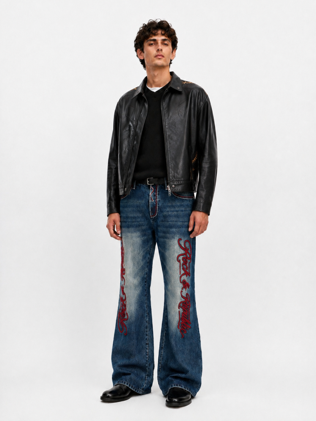 Studded Shoulder Bomber Jacket