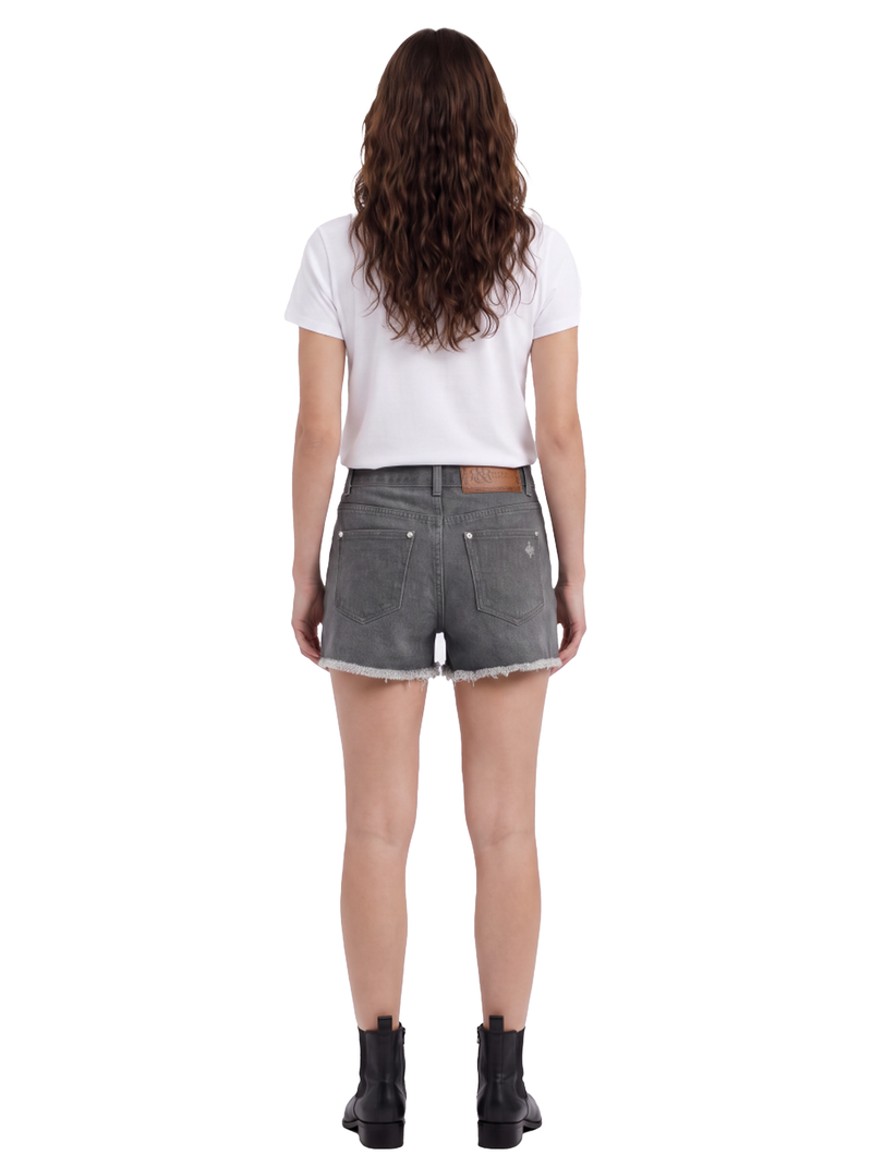 Tonal Pattern Denim Shorts