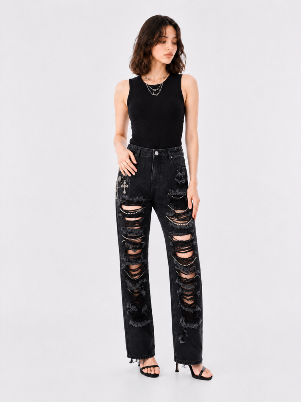 Neil Cross Distressed Straight Jean