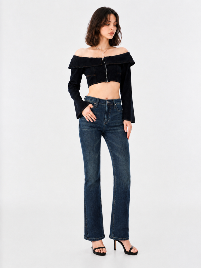 Fever Rhinestone Pocket Bootcut Jean