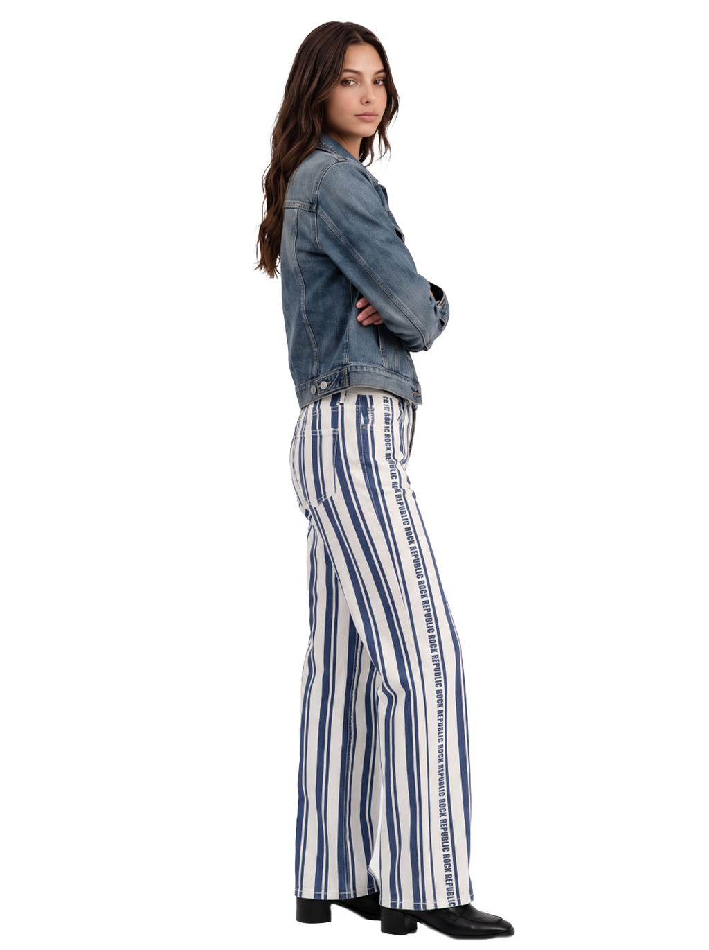 Stella Striped Relaxed Straight Jean