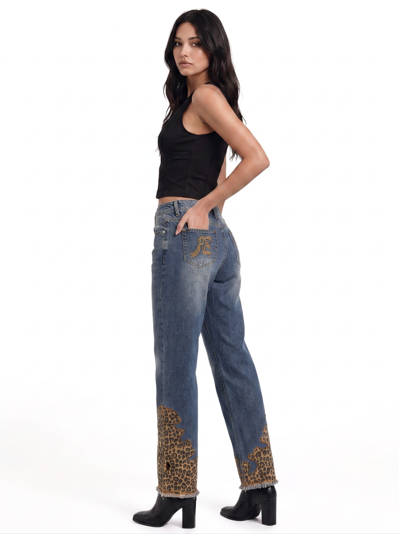 Kaia Paneled Wide Leg Jean