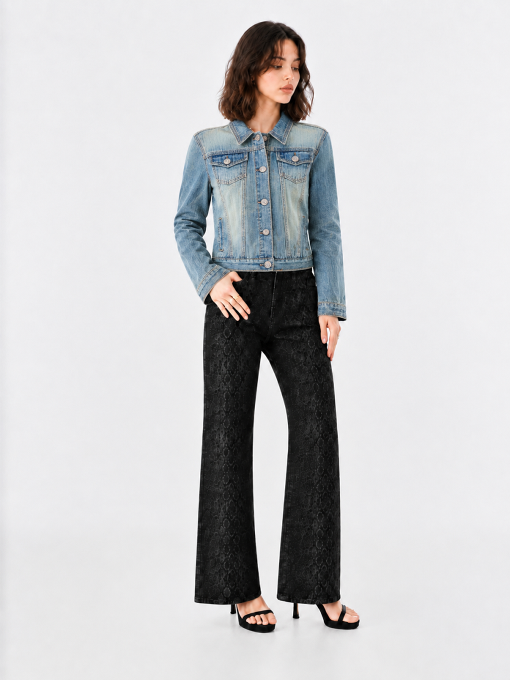 Studded Hem Denim Jacket