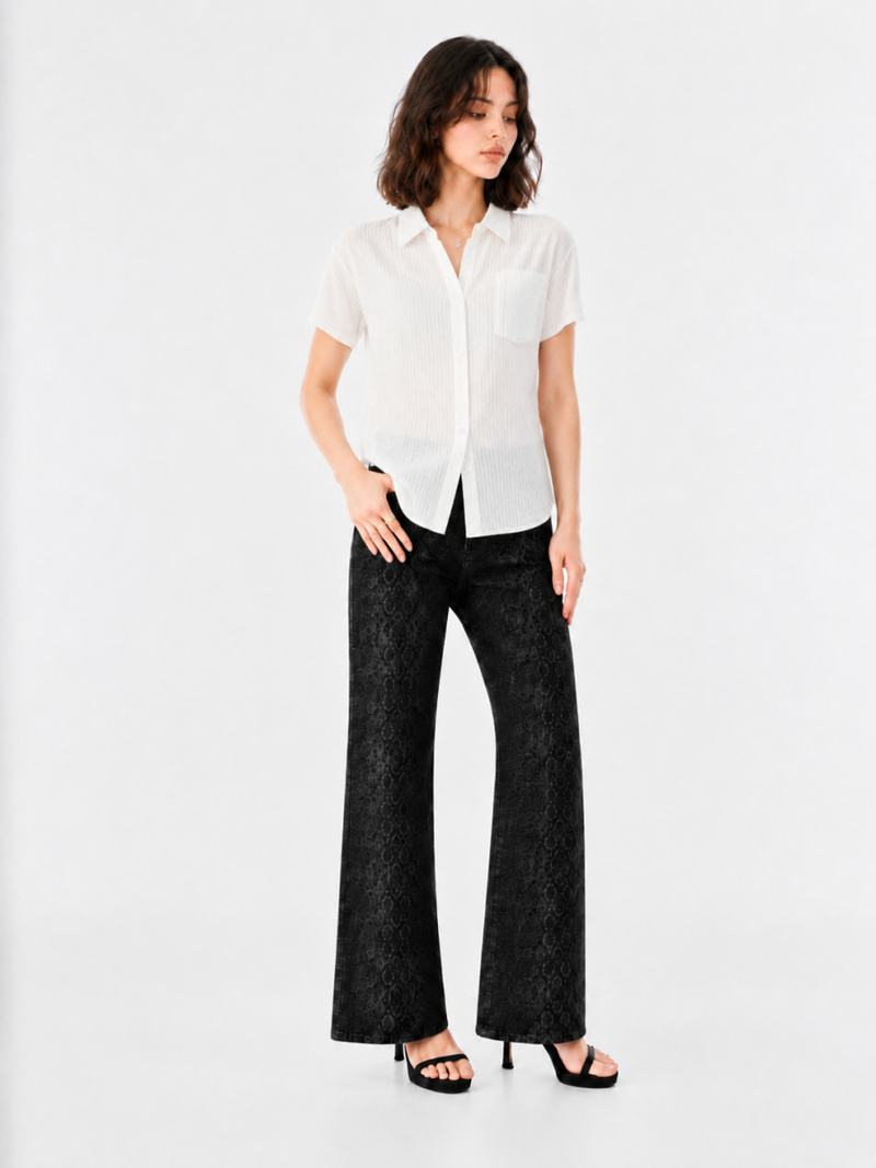 Washed Drawcord Knit Top