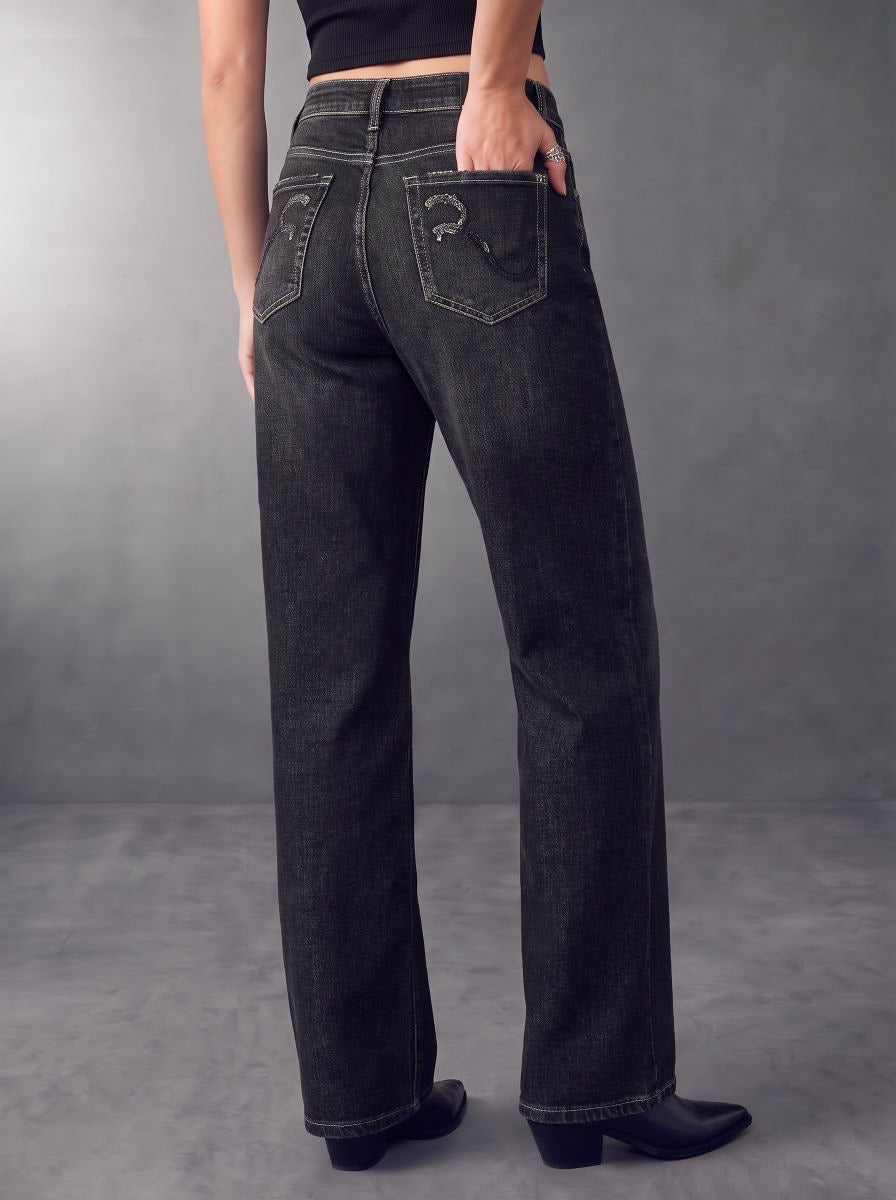 Karli Embellished-Pocket Flare Jean