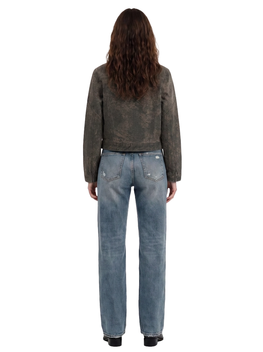 Women's Tonal Print Denim Jacket