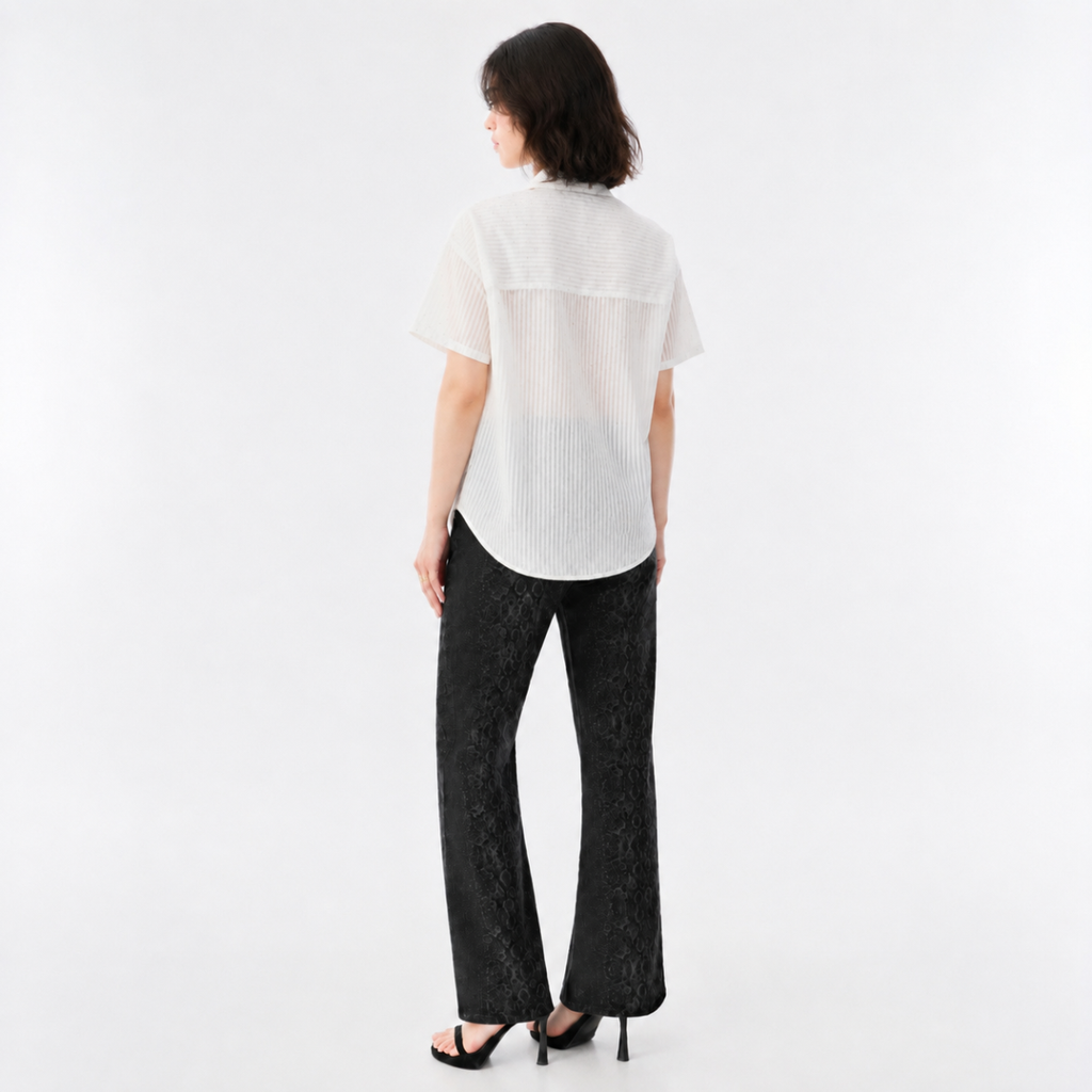 Washed Drawcord Knit Top
