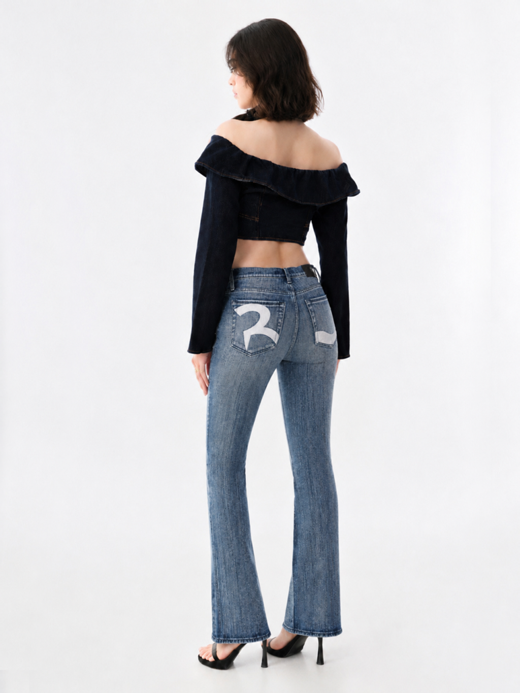 Fever White Logo Pocket Bootcut Jean