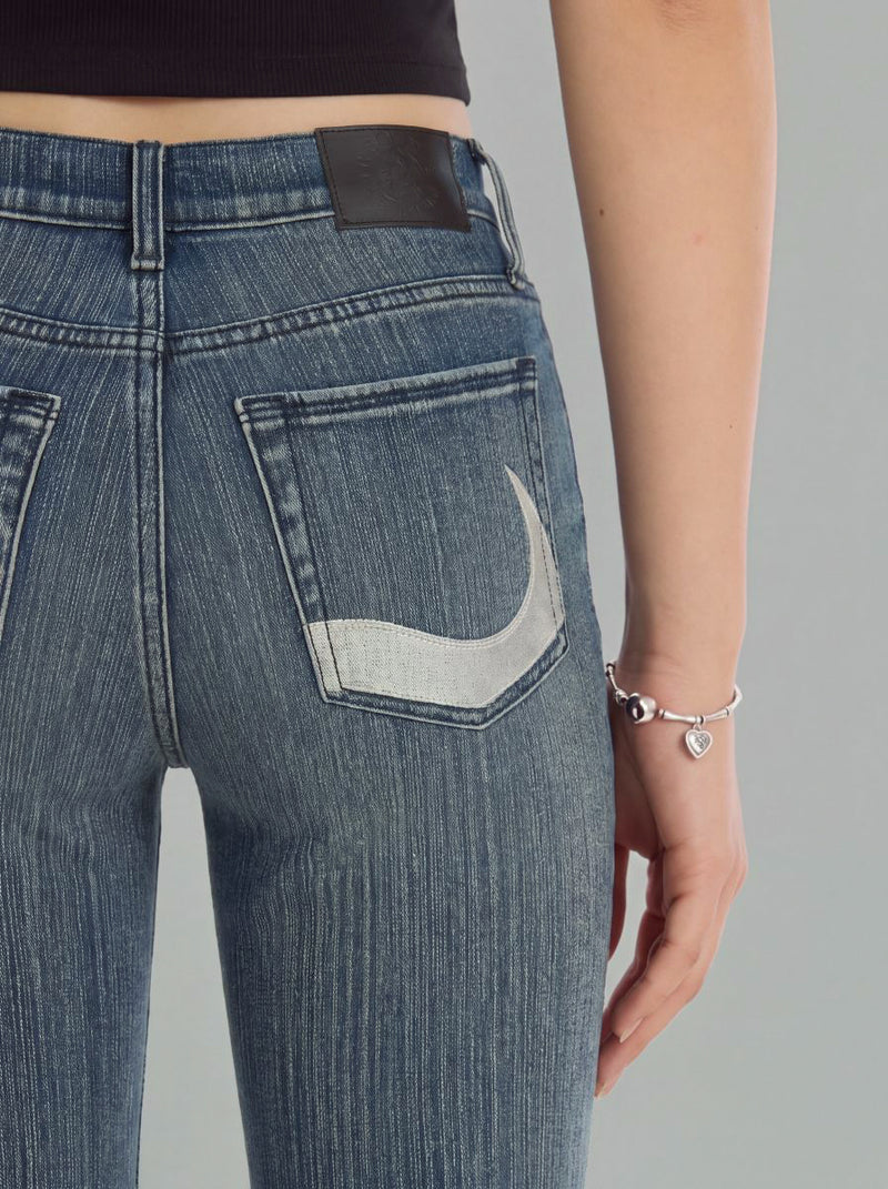 Fever White Logo Pocket Bootcut Jean