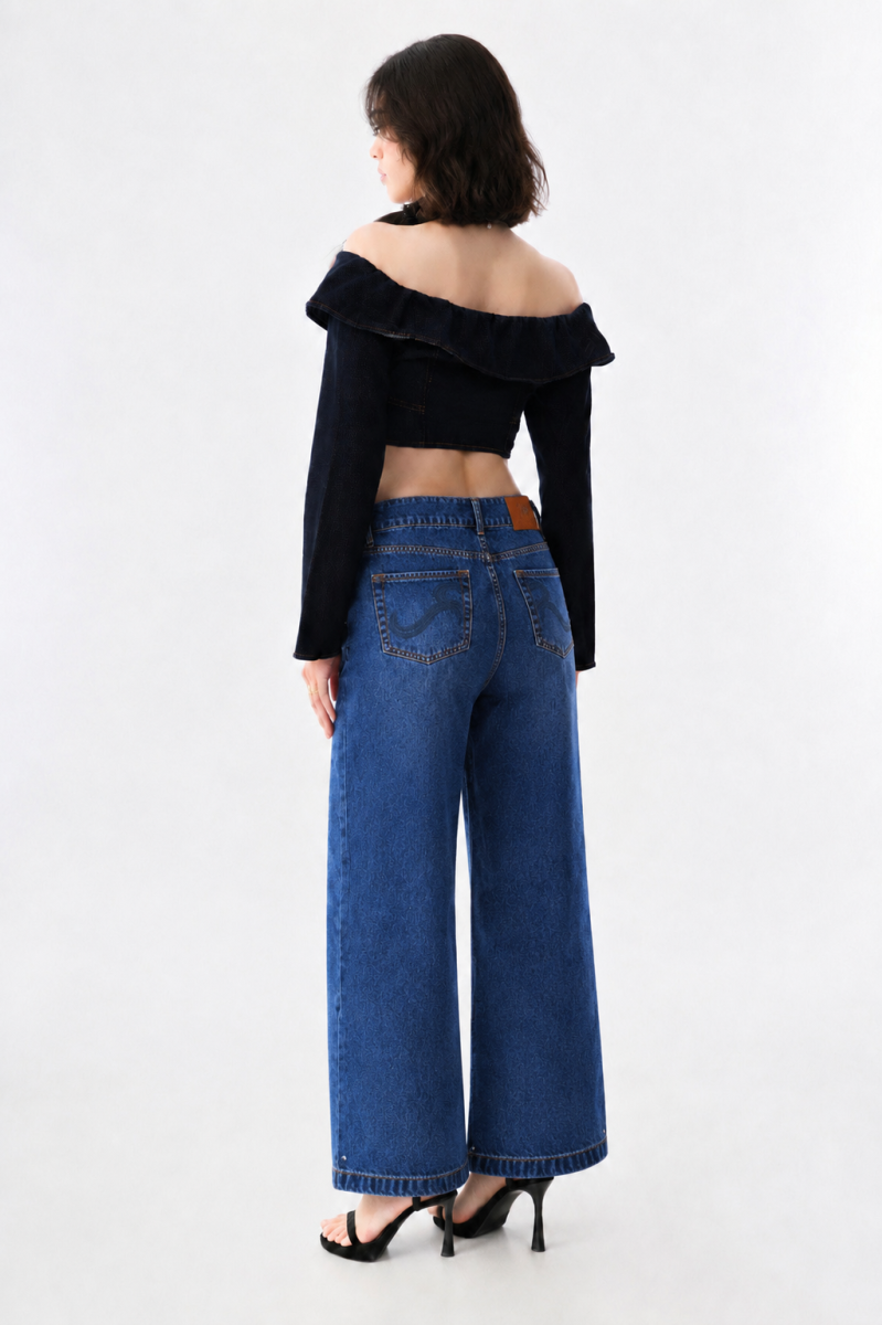 R Pocket Wide Leg Jeans
