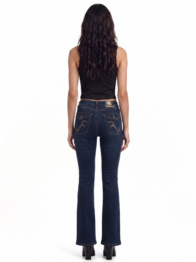 Stella Mid Rise R-Embroidered Bootcut Jean