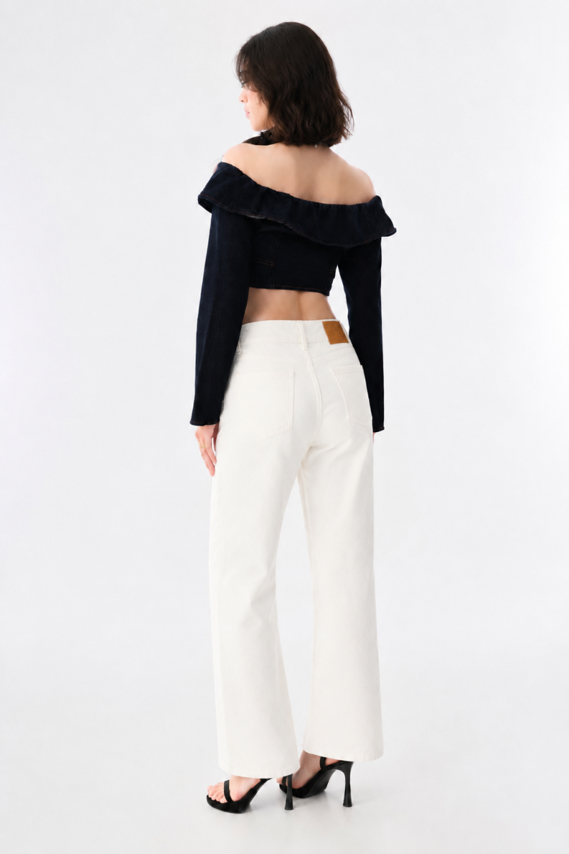 Triple Button Denim Bermuda Shorts