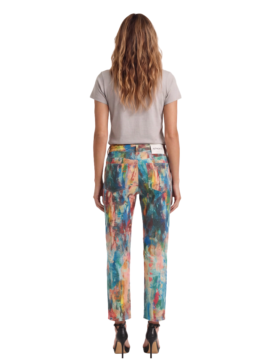 Kaia Abstract Paint Straight Jean