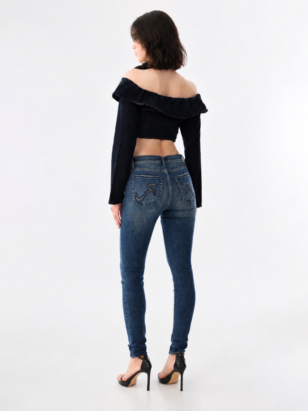 Berlin Crystal Distressed Skinny Jean