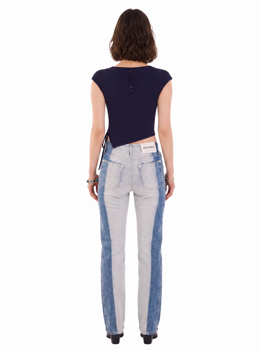 Side Tie Asymmetric Hem Crop Top