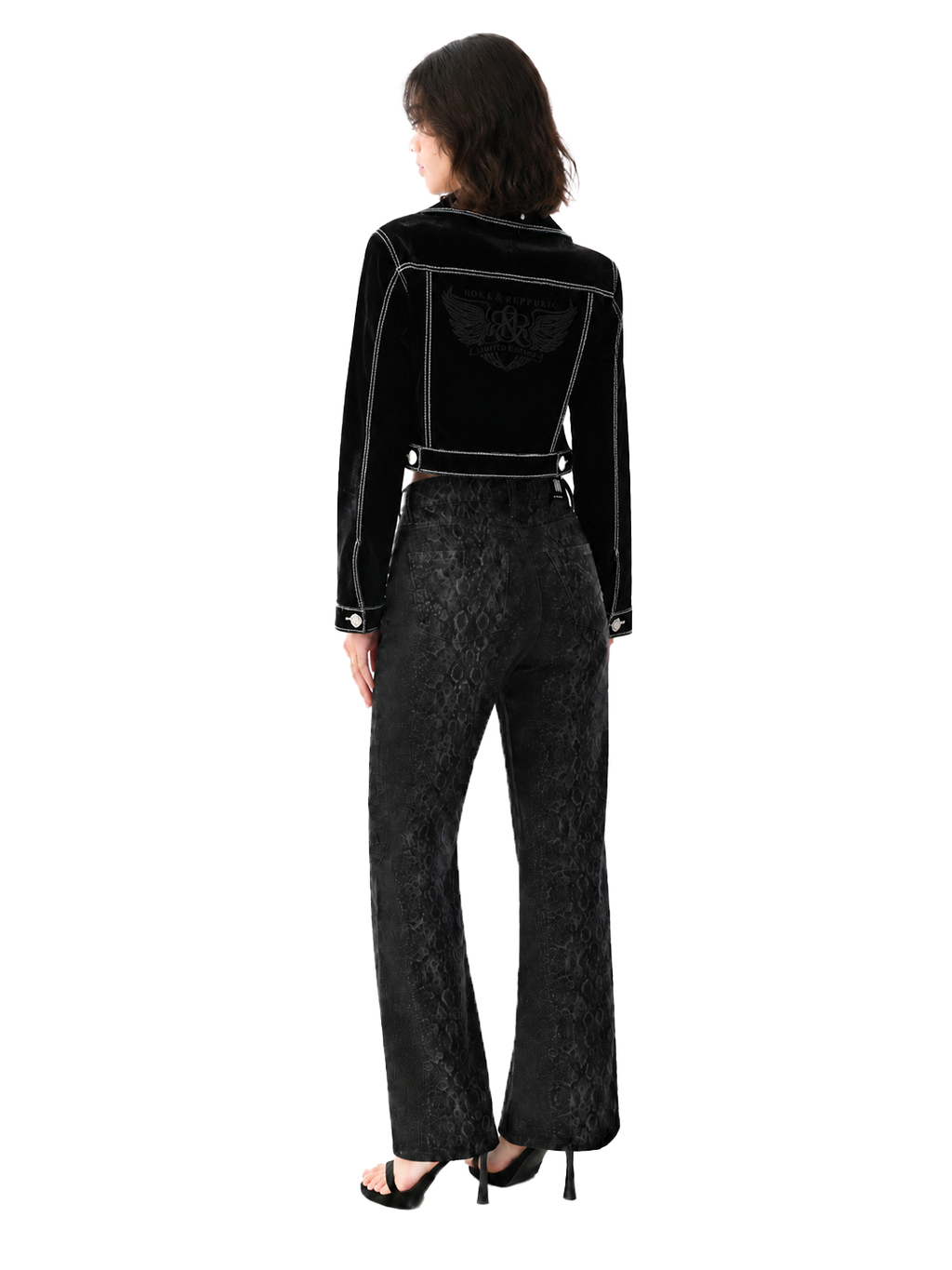 Contrast Stitch Black Denim Jacket