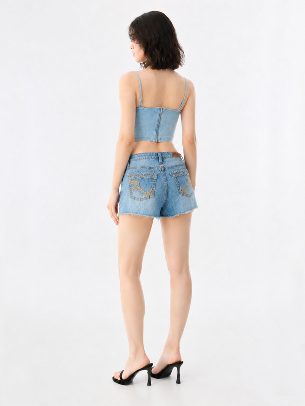 Crystal Denim Corset Top