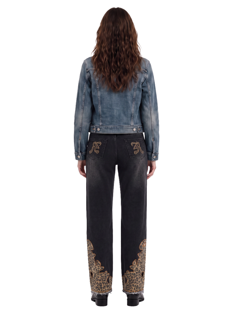 Kaia Frayed Hem Wide Leg Jean
