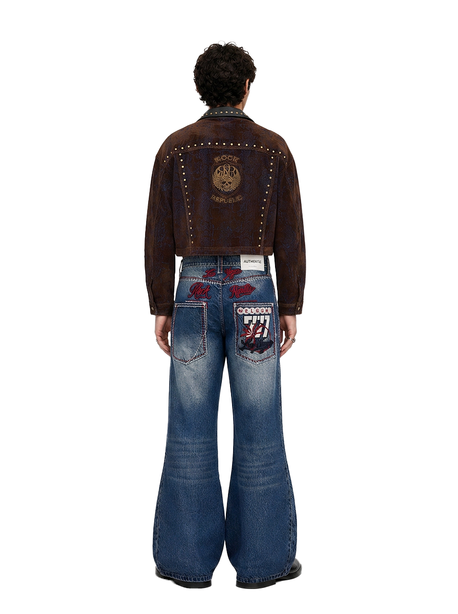 Men's Studded Embroidered Utility Jacket