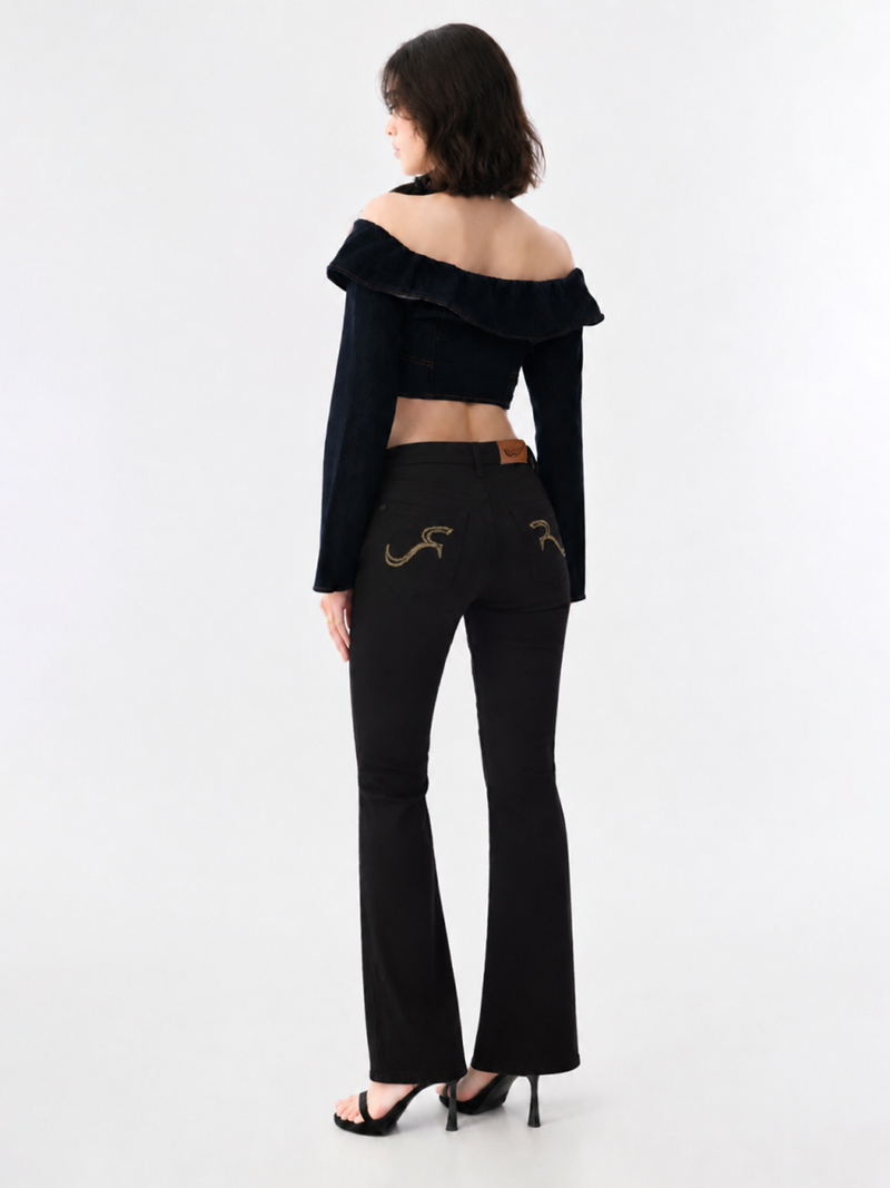 Fever Gold R Embroidered Bootcut Jean