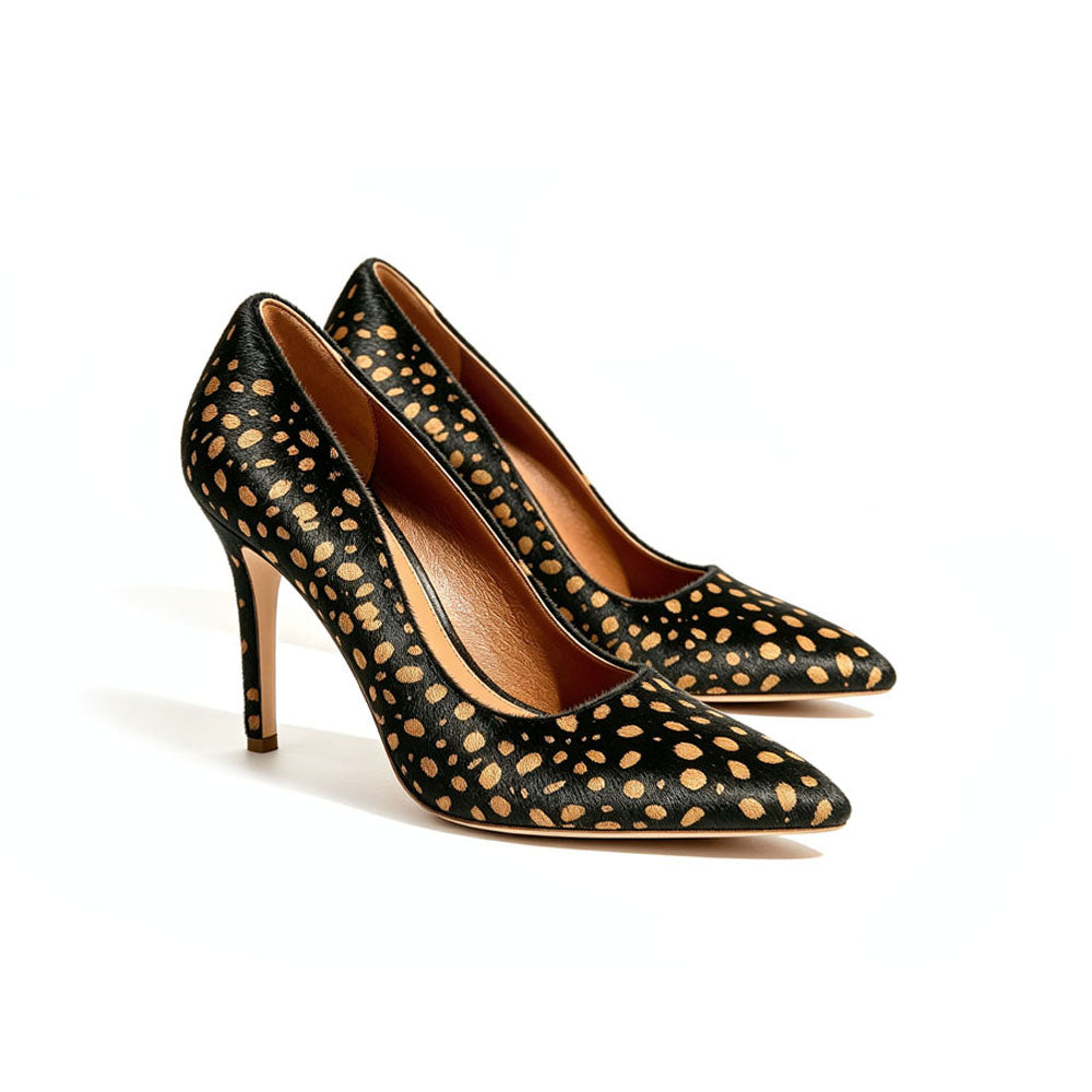 Spotted Pointed Toe Pump
