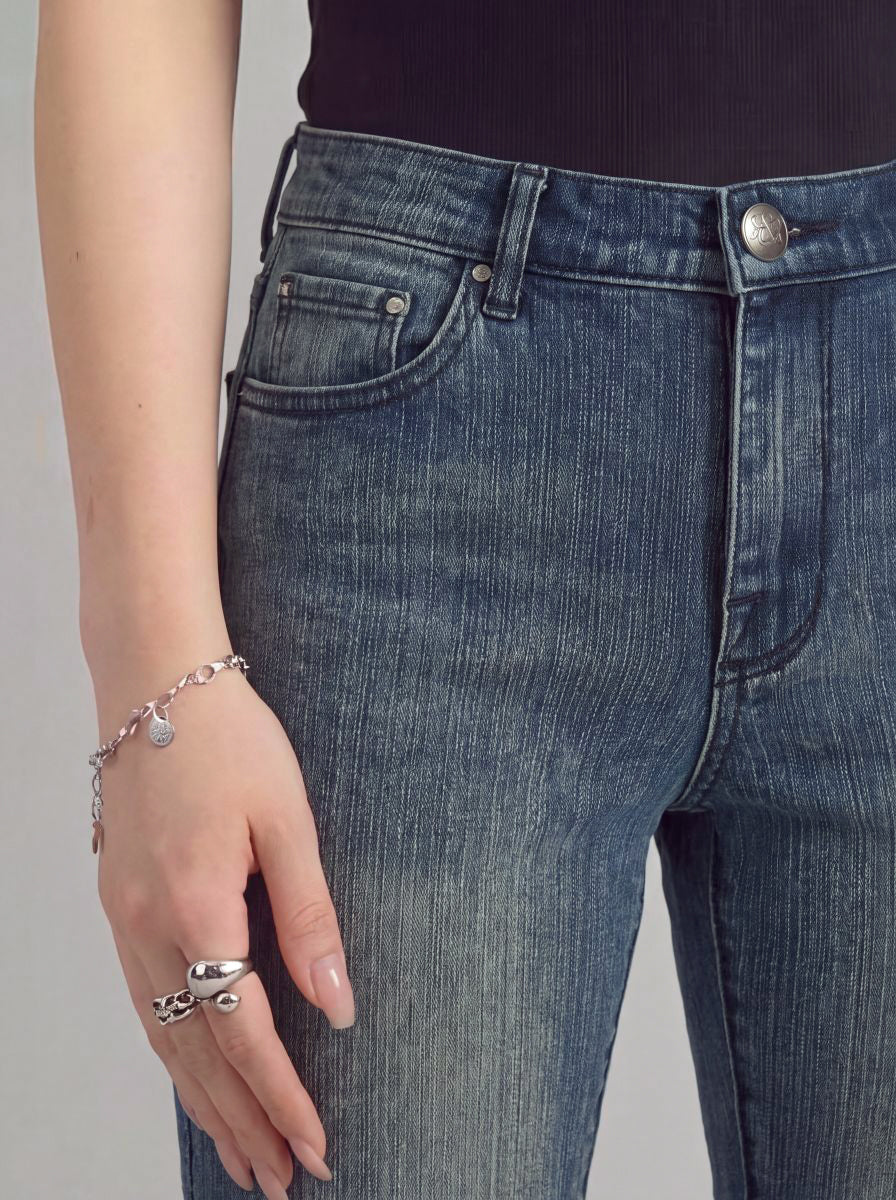 Fever White Logo Pocket Bootcut Jean