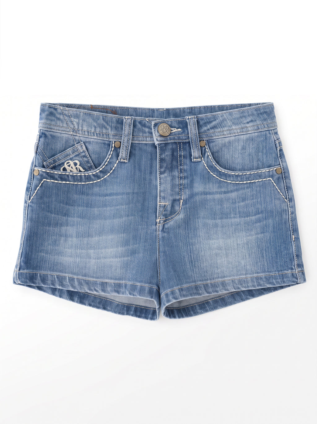 Cross Appliqué Denim Shorts