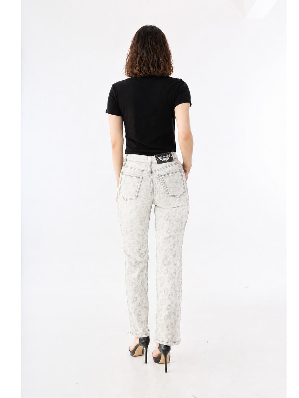 Kaia Grey Leopard Straight Jean