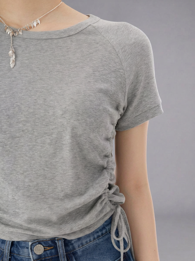 Ruched Side Drawstring T-Shirt