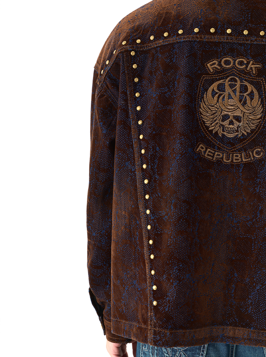 Men's Studded Embroidered Utility Jacket