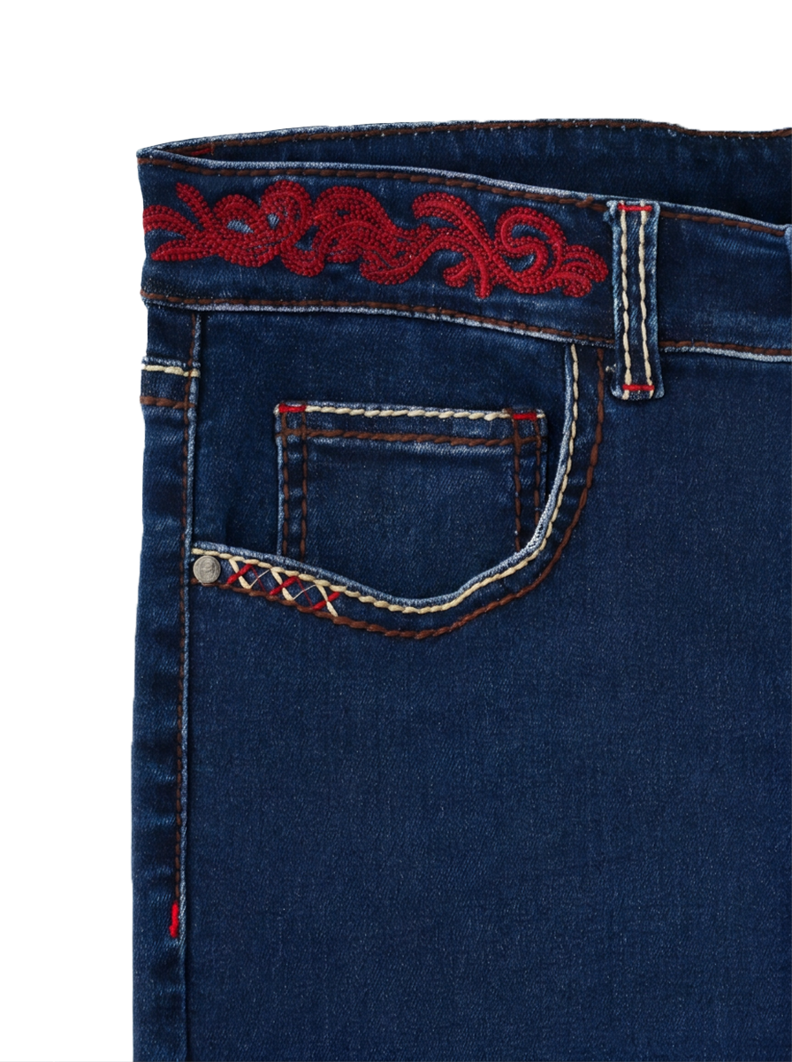 Knox Embroidered Appliqué Straight Jean