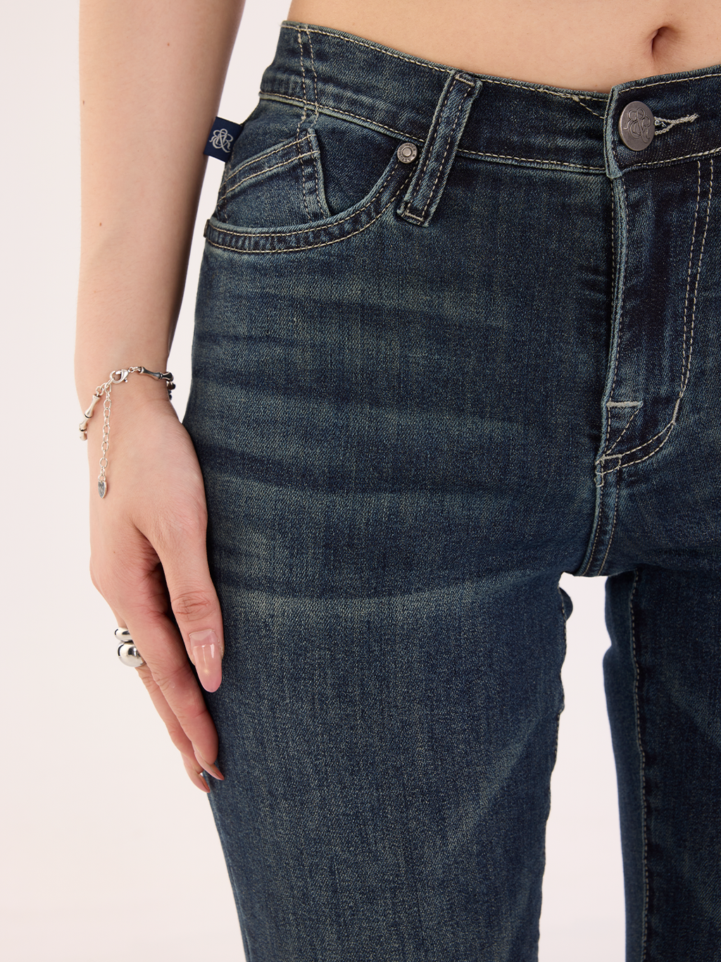 Fever Rhinestone Pocket Bootcut Jean
