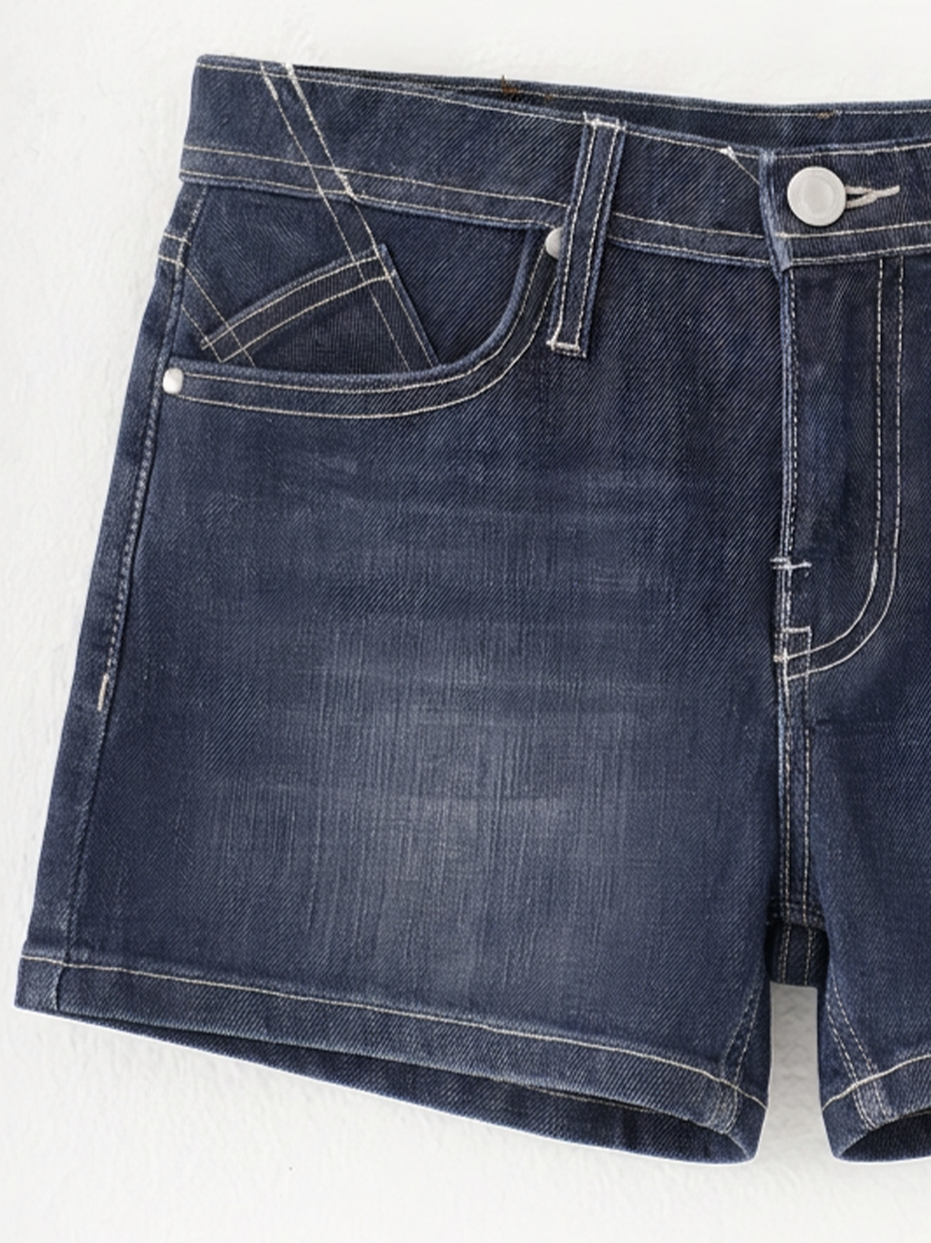 Wing Embroidered Denim Shorts