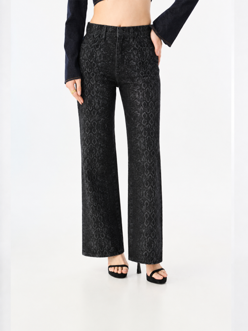 Kaia Allover Leopard Straight Jean