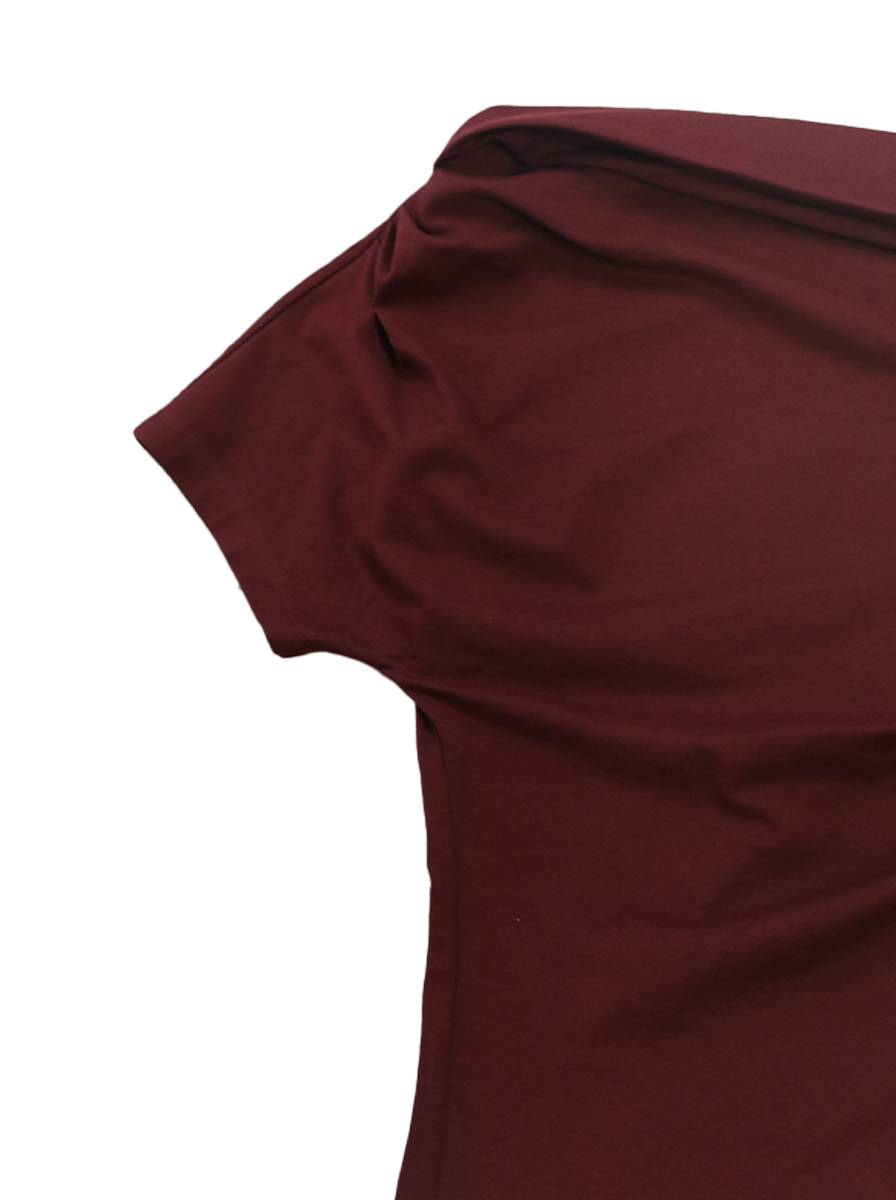 Asymmetric Neckline Fitted Top