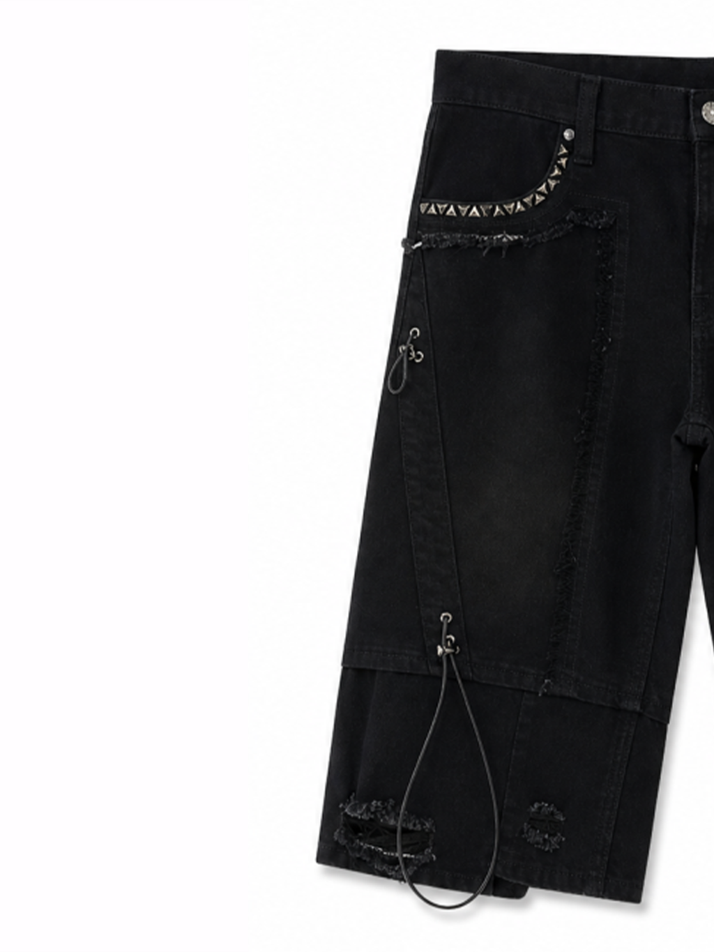 Rhinestone Pocket Denim Shorts