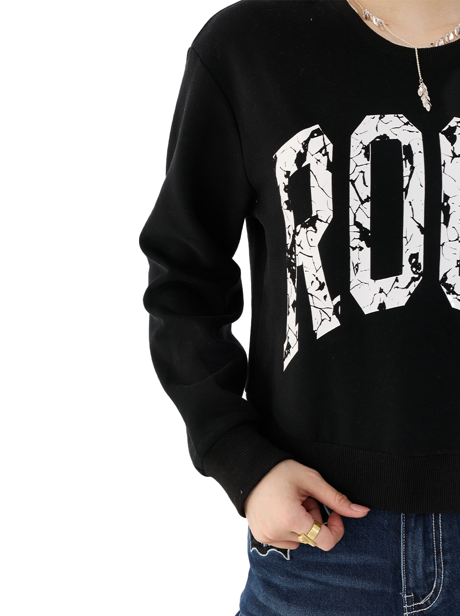 Distressed Rock Graphic Sweatshirt