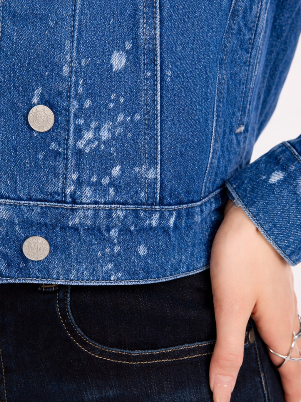 Paint-Splatter Denim Jacket