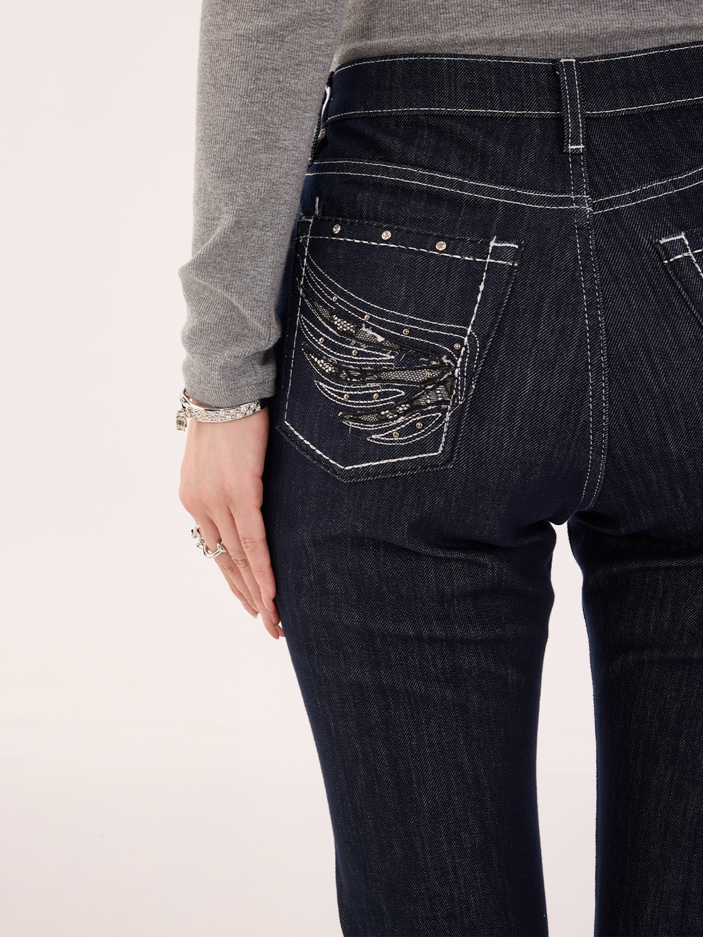Fever Contrast Stitch Bootcut Jean