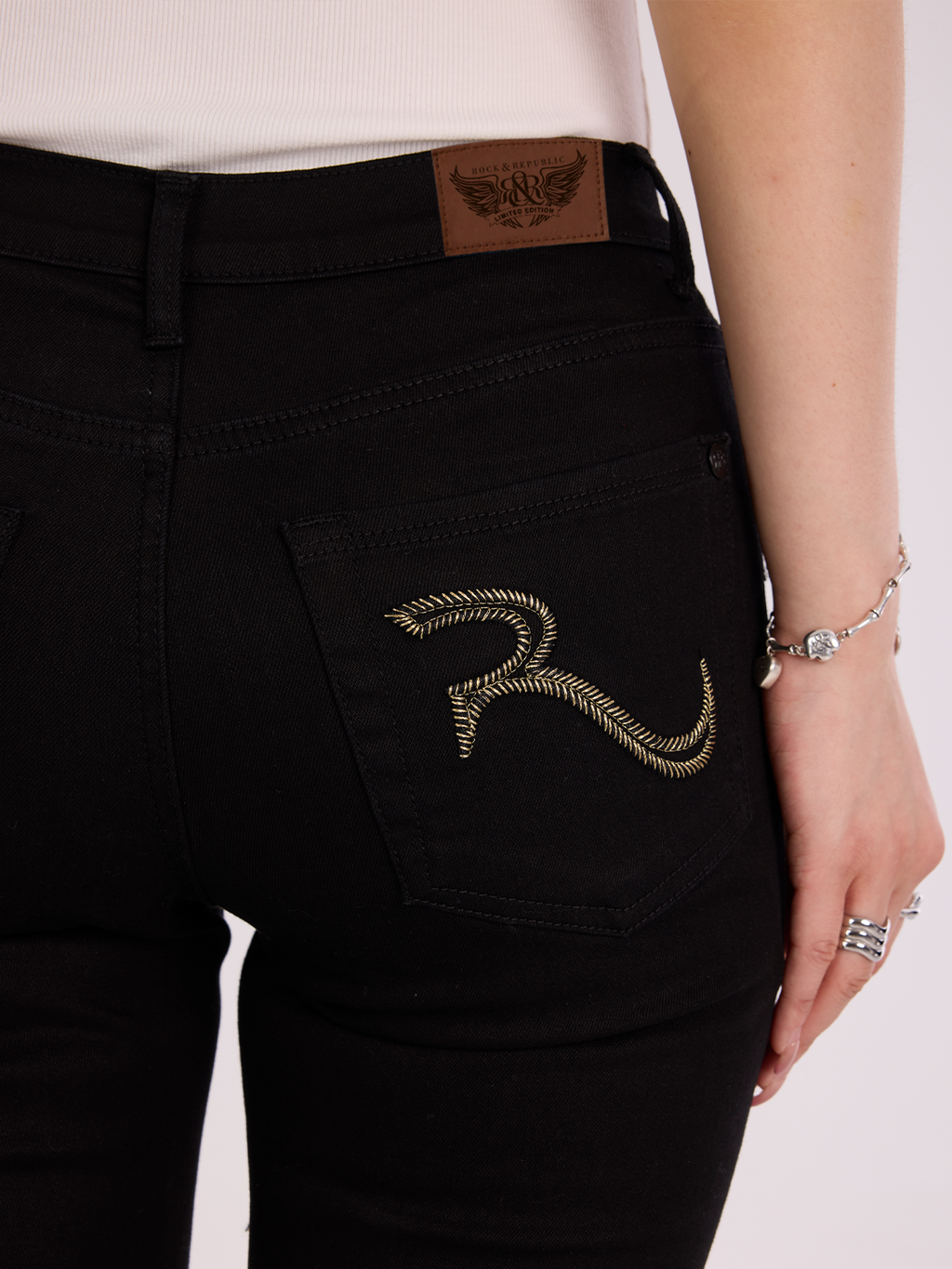Fever Gold R Embroidered Bootcut Jean
